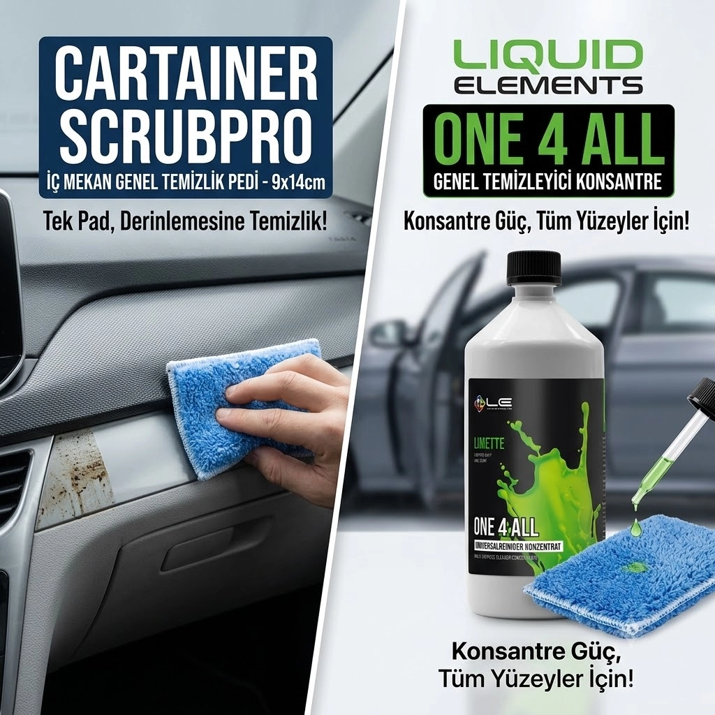 Araç İçi Temizlikte Profesyonel İkili: Cartainer ScrubPro & Liquid Elements One 4 All!