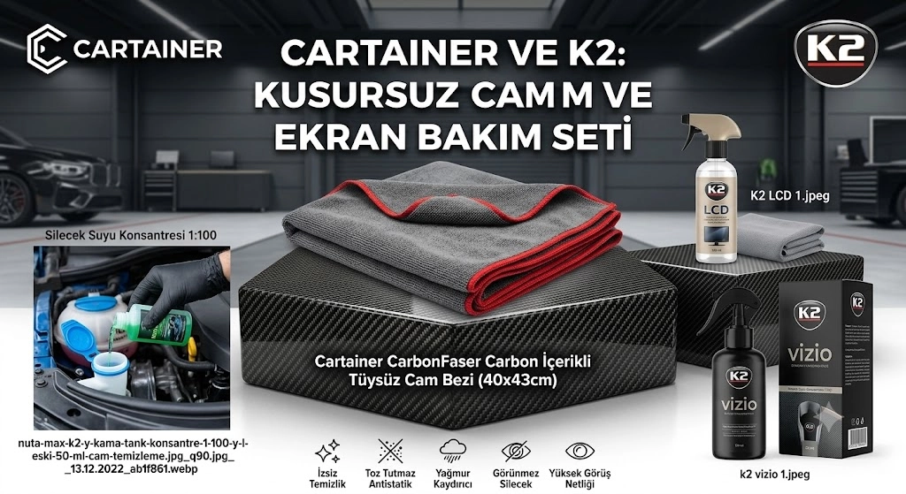 CARTAINER & K2: KUSURSUZ CAM VE EKRAN BAKIM SETİ