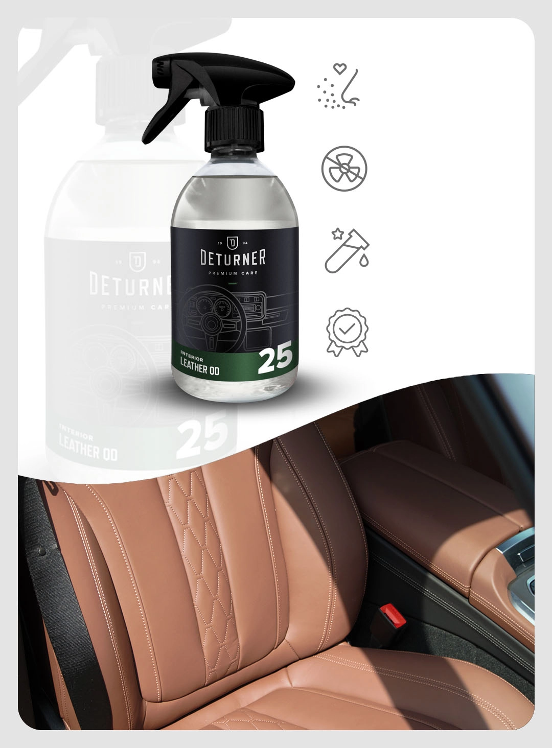 Deturner Leather QD 500ml hızlı deri temizleyici ve koruyucu Quick Detailer