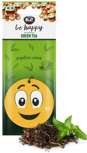 K2 BE HAPPY Yeşil Çay Aromalı Asma Araç Kokusu 