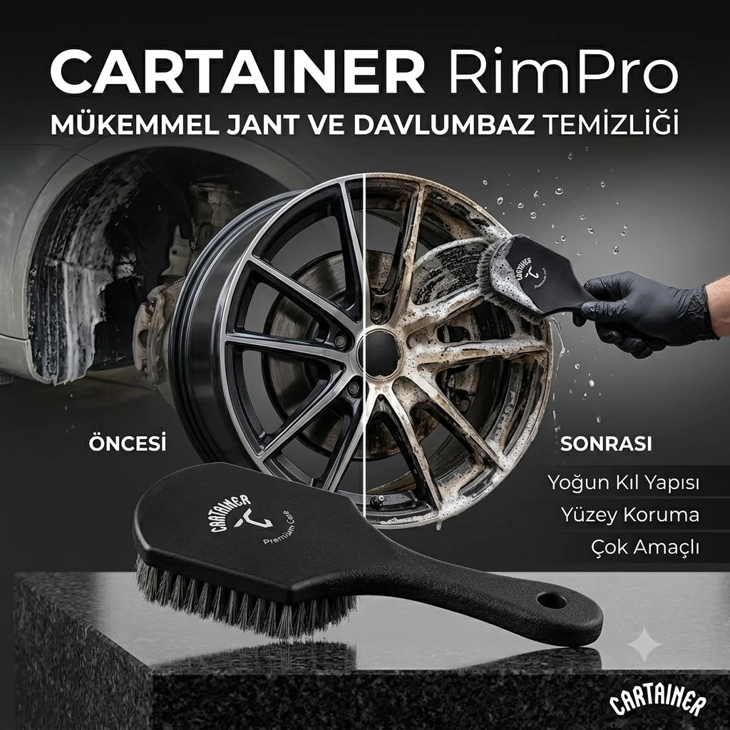Cartainer RimPro Premium Jant Yüzeyi ve Davlumbaz Temizleme Fırçası