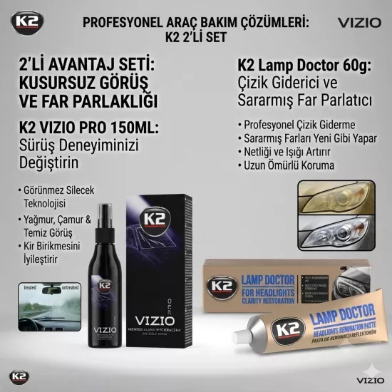 K2 Lamp Doctor Profesyonel Çizik Giderici ve Sararmış Far Parlatıcı Macun (60 g)