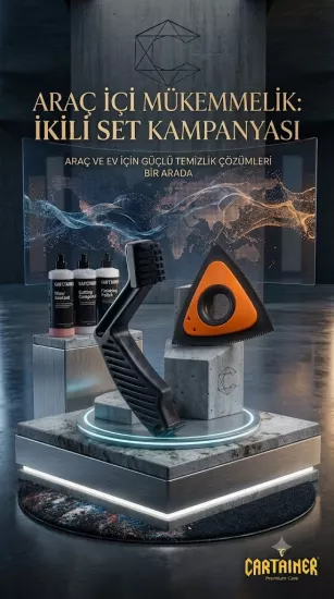 Cartainer Profesyonel Polisaj Pedi Ve Keçe Temizleme Fırçası + Premium Pet Hair Detailer İkili Kampanya Seti