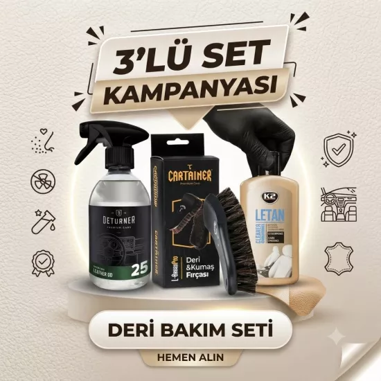 Deturner & K2 Premium Deri Bakım Seti (3’lü Avantaj Paketi)