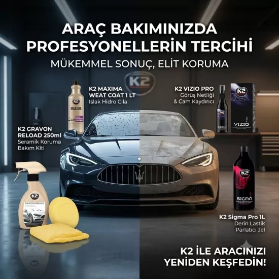 ARAÇ BAKIMINDA PROFESYONELLERİN TERCİHİ: K2 4’LÜ ELİT BAKIM SETİ!