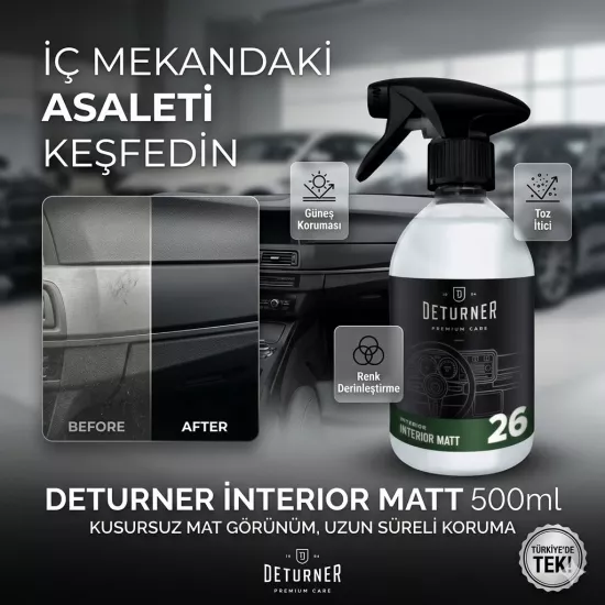 Deturner Interior Matt 1 LT mat görünüm iç mekan plastik vinil kauçuk koruyucu