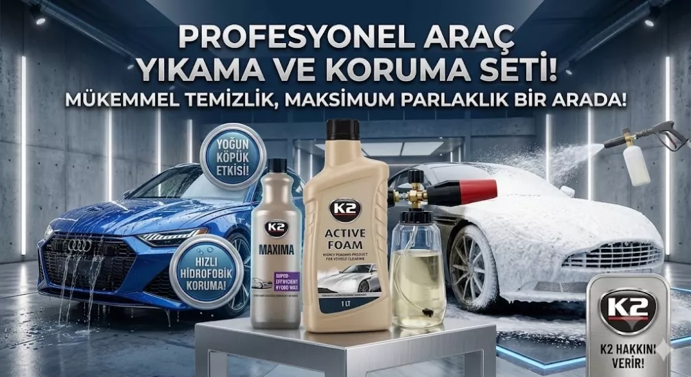 K2 Profesyonel Köpüklü Yıkama ve Parlatma Seti (3’lü Avantaj Paketi)