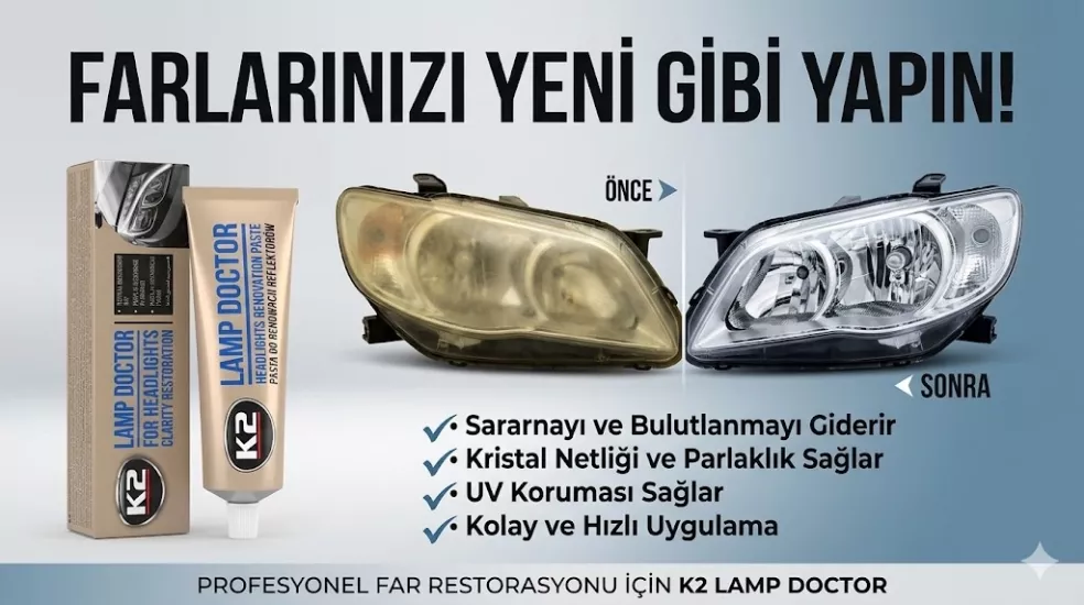 K2 Lamp Doctor Profesyonel Çizik Giderici ve Sararmış Far Parlatıcı Macun - 60 g