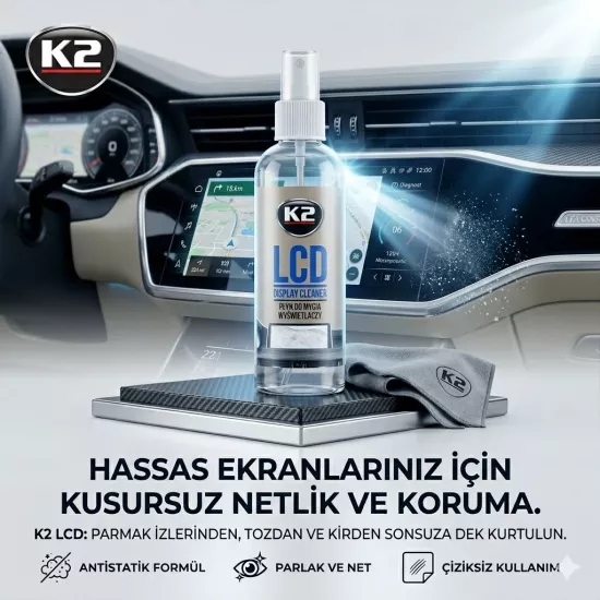 K2 LCD Ekran Temizleyici ve Koruyucu 250ML – Kusursuz Netlik ve Maksimum Koruma!