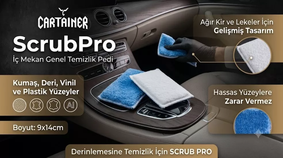 Cartainer ScrubPro iç mekan genel temizlik pedi Scrub Pad 9x14cm